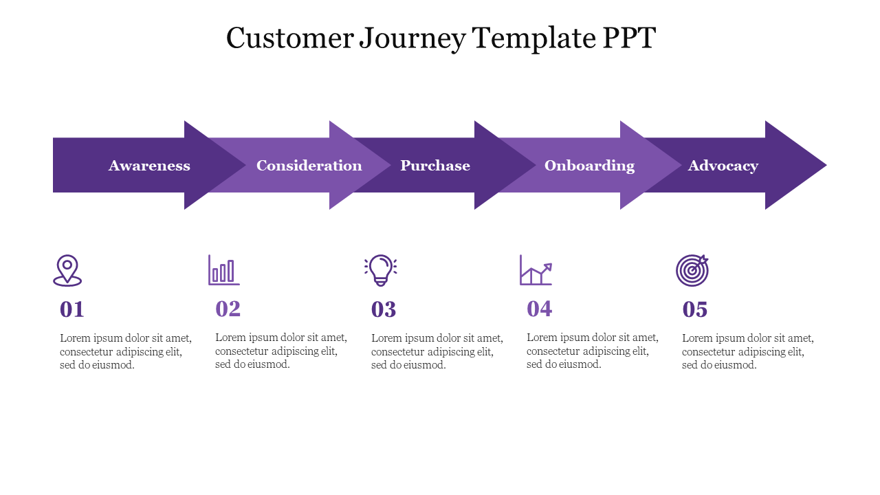 Customer Journey PowerPoint Template-Style 1-Purple